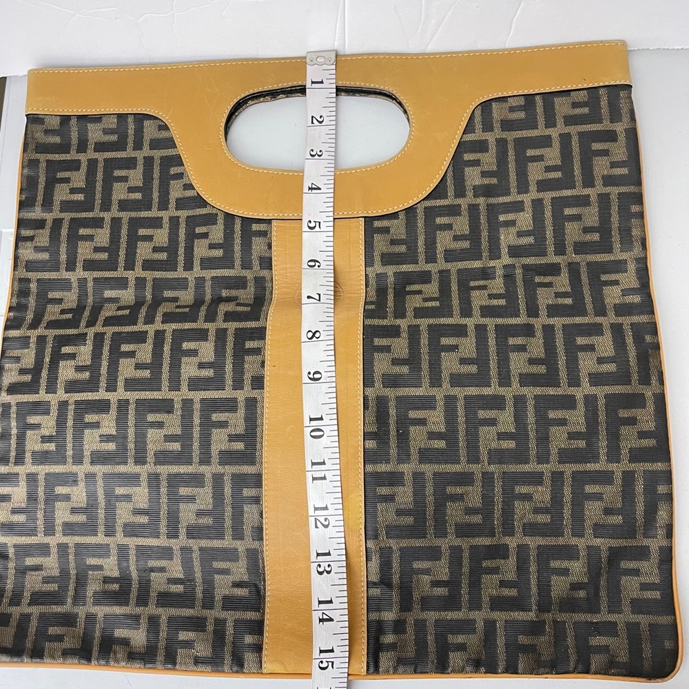Fendi Vintage Zuccino Foldover Clutch/Tote - Picture 4 of 13